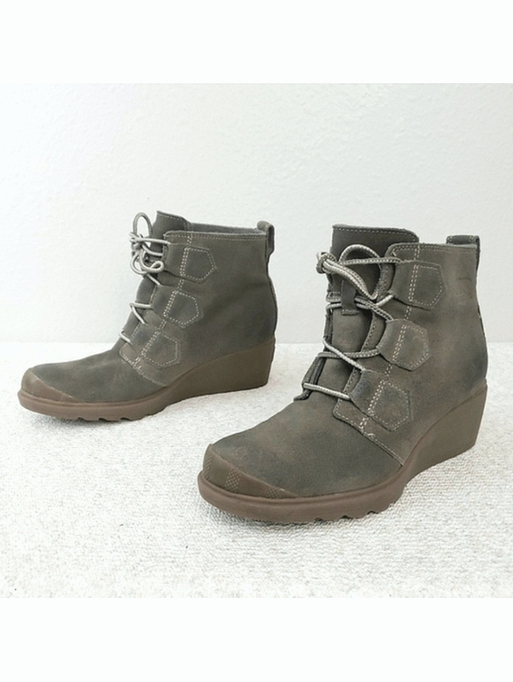 SOREL Toronto Wedge Booties Waterproof Suede Ankle Boots US 6.5